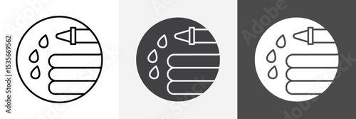 garden hose icon set vector art