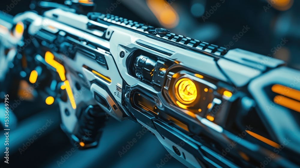 Fototapeta premium Futuristic weapon close-up