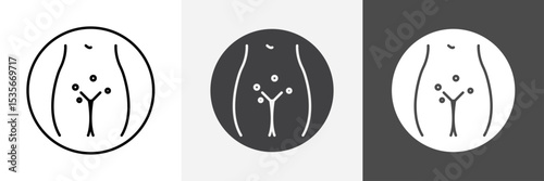 Genital rash icon set vector art