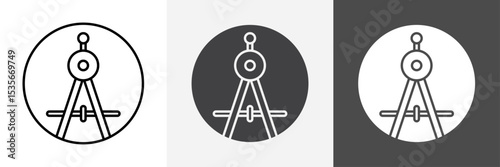 geometric compass icon set vector art