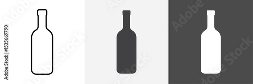 Glass bottle icon set vector art