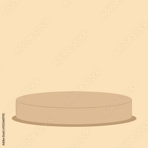 Minimalist Round Podium in Neutral Beige Tones for Product Display and Presentation Ideal for Mockups and Graphic Design Projects Simple and Clean
