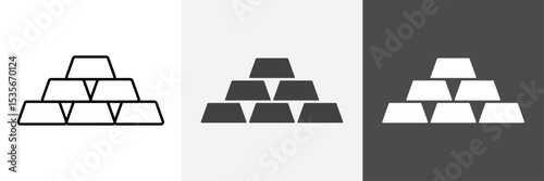 gold bars icon set vector art
