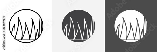 Grass icon set vector art