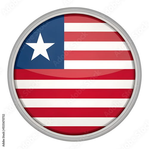 Liberia flag in circle icon