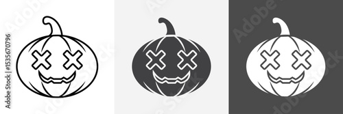Halloween pumpkin icon set vector art