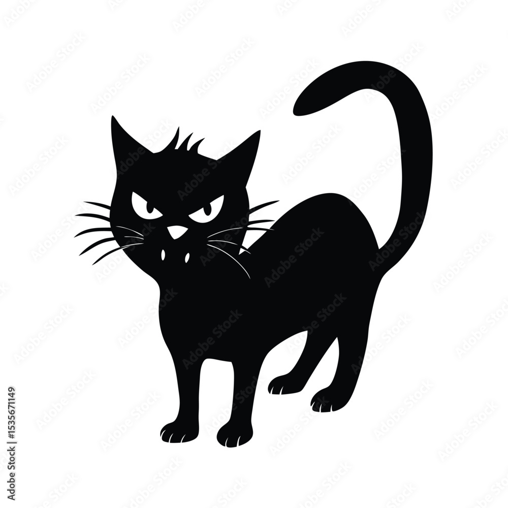 Obraz premium Angry Cat Vector Silhouette