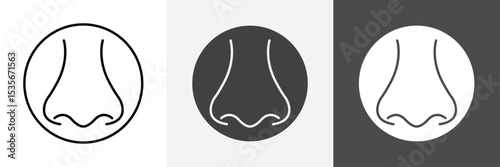 Human nose icon set vector art