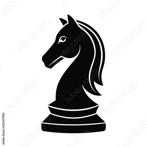 Chess Knight Sharp Vector Silhouette