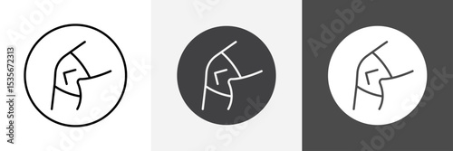 Knee Orthopedic Brace icon set vector art