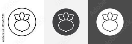 kohlrabi icon set vector art