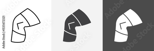 Knee Orthopedic Brace icon set vector art