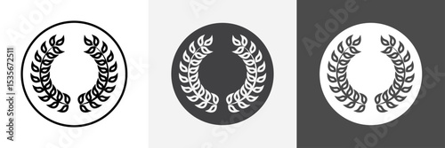 laurel wreath icon set vector art