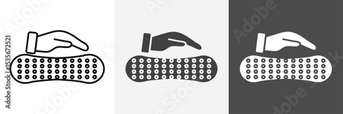 Latex mattress material icon set vector art