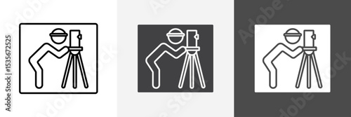 land surveyor icon set vector art