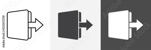Logout icon set vector art