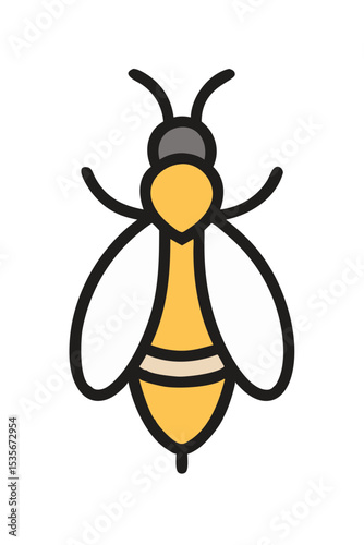 icon bee on white background