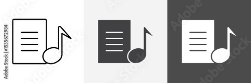 Lyrics icon set vector art