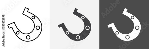 lucky horseshoe icon set vector art