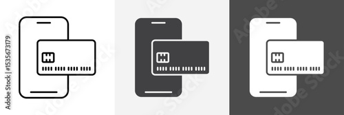 mobile payment icon set vector art