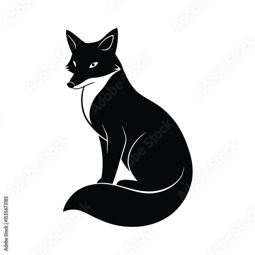Fox Sit Vector Silhouette