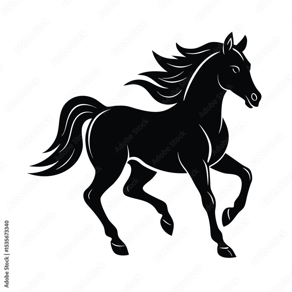 Obraz premium Horse Gallop Vector Silhouette