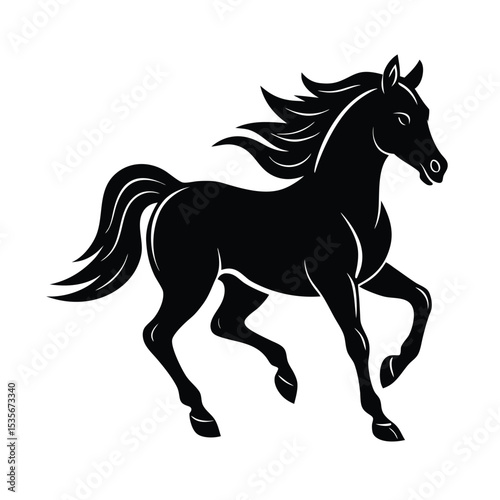 Horse Gallop Vector Silhouette