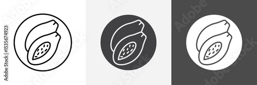 Papaya icon set vector art