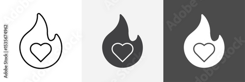Passion icon set vector art