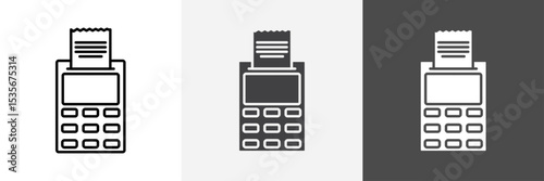Payment terminal icon set vector art