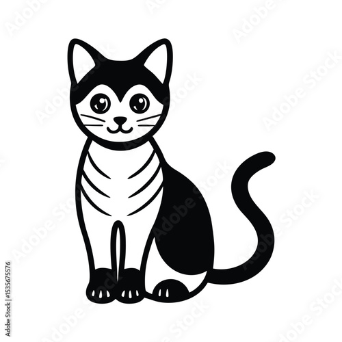 Sitting Kitten Vector Silhouette