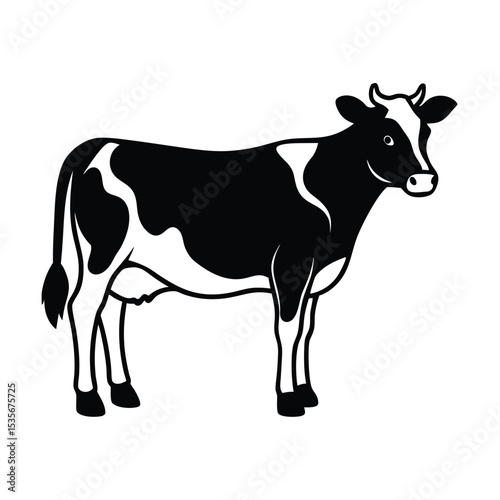 Standing Cow Vector Silhouette