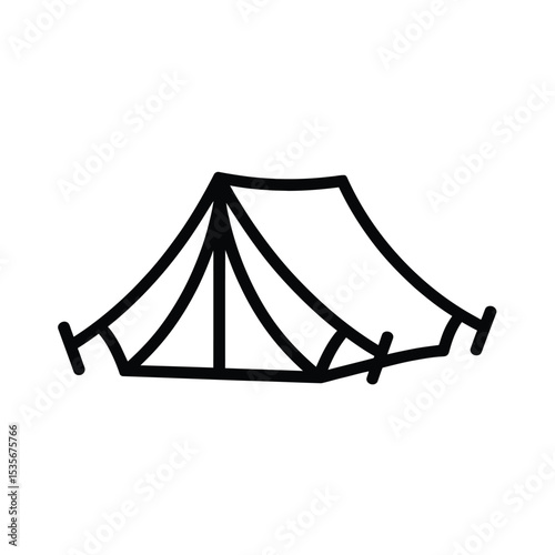Camping Tent Icon Simple Line Art Illustration