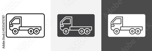 Pickup truck icon set vector art