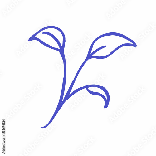 flowers leaves drawing with line art vector design isolated on white background