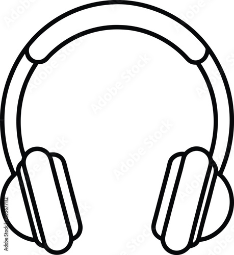 headphones icon line art vector illustration on transparent background
