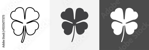 Saint patrick Leaf clover icon set vector art