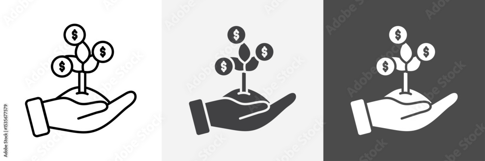 Fototapeta premium Seed money icon set vector art
