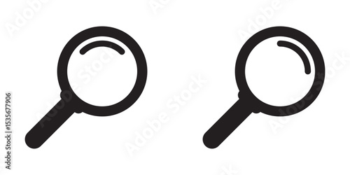 Magnifying glass icon, magnifier icon. Loupe icons. 