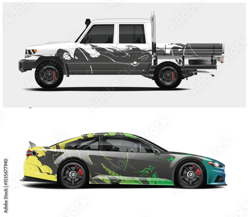 Custom Car Wraps Designs for Truck and Sports Car