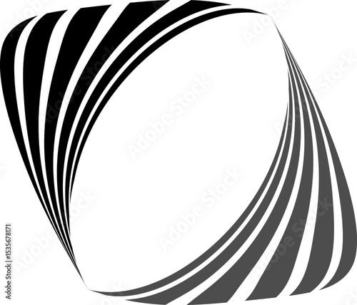 Geometric dynamic pattern.  Perspective line stripes with 3d dimensional effect 