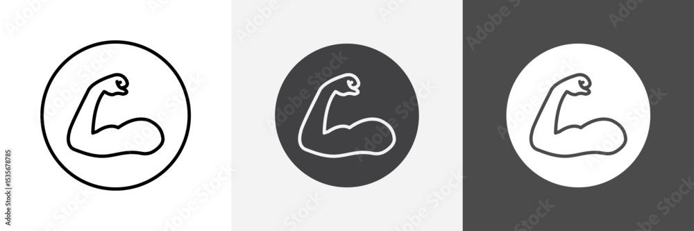 Obraz premium strength training icon set vector art