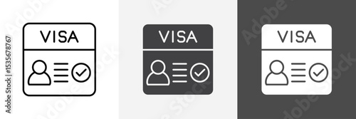Start up visa icon set vector art