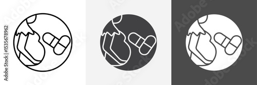 Supplements for pregnant women icon set vector art