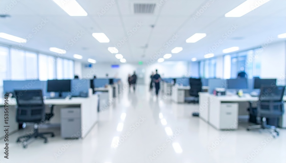 Fototapeta premium Abstract blurred office interior room. blurry working space