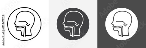 Swallowing reflex icon set vector art