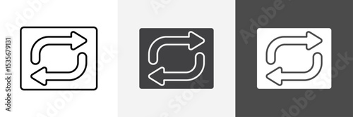 Synchronization icon set vector art