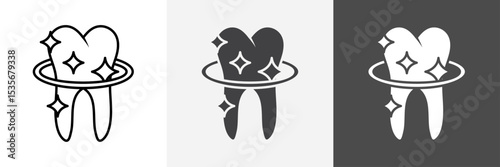 Teeth cleaning icon set vector art