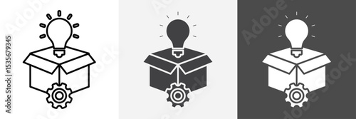 Think out of box idea icon set vector art
