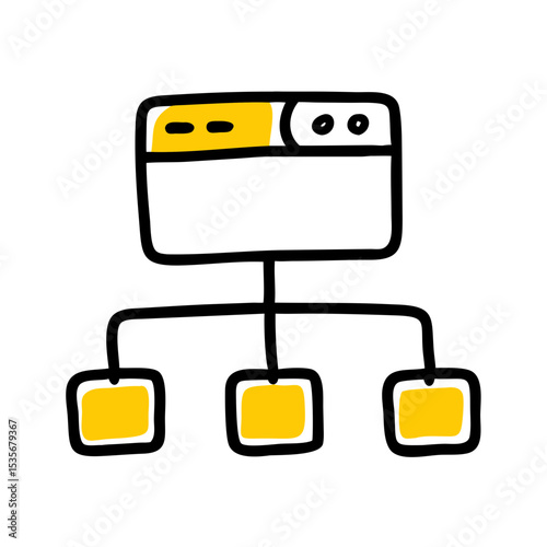 Website sitemap icon with connected browser windows